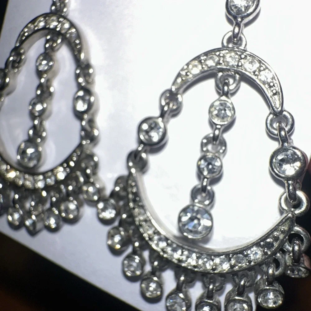 Vintage Diamond/Crystal Chandelier‎ Earrings Stunning!